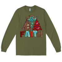 Army Green cross and christmas trees Long Sleeve Tee - AdoDesignShop