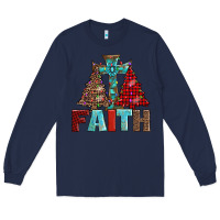 Navy cross and christmas trees Long Sleeve Tee - AdoDesignShop