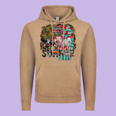 Summer Farm Vintage Hoodie Designed By Sublimationcraftshop