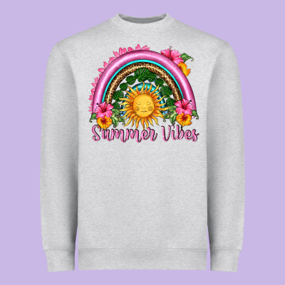 Summer Vibes  Rainbow Heavyweight Sweatshirt Designed By Hra Design Shop