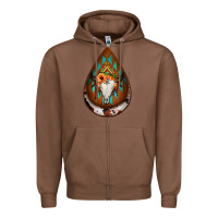 Chestnut aztec bullskull teardrop earrings Zipper Hoodie - Jasminsmagicworld