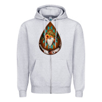 Heather Grey aztec bullskull teardrop earrings Zipper Hoodie - Jasminsmagicworld