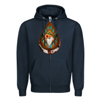 Navy aztec bullskull teardrop earrings Zipper Hoodie - Jasminsmagicworld