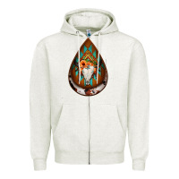 Oatmeal Heather aztec bullskull teardrop earrings Zipper Hoodie - Jasminsmagicworld