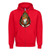 Red aztec bullskull teardrop earrings Zipper Hoodie - Jasminsmagicworld