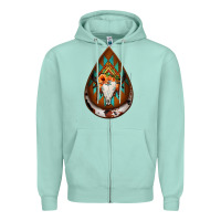 Seafoam aztec bullskull teardrop earrings Zipper Hoodie - Jasminsmagicworld