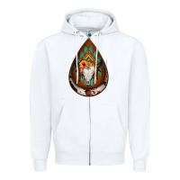 White aztec bullskull teardrop earrings Zipper Hoodie - Jasminsmagicworld