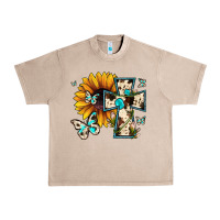 French Oak cross with sunflower Urban Heavy Tee - JahusDesignShop