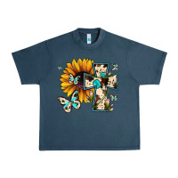 Midnight Navy cross with sunflower Urban Heavy Tee - JahusDesignShop