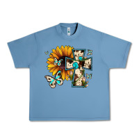 Pebble Blue cross with sunflower Urban Heavy Tee - JahusDesignShop