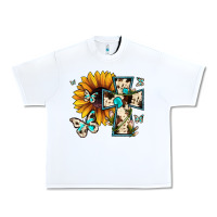 White cross with sunflower Urban Heavy Tee - JahusDesignShop