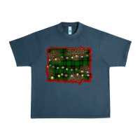 Midnight Navy christmas green plaid background Urban Heavy Tee - BarkalooDesign