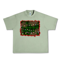 Oil Green christmas green plaid background Urban Heavy Tee - BarkalooDesign
