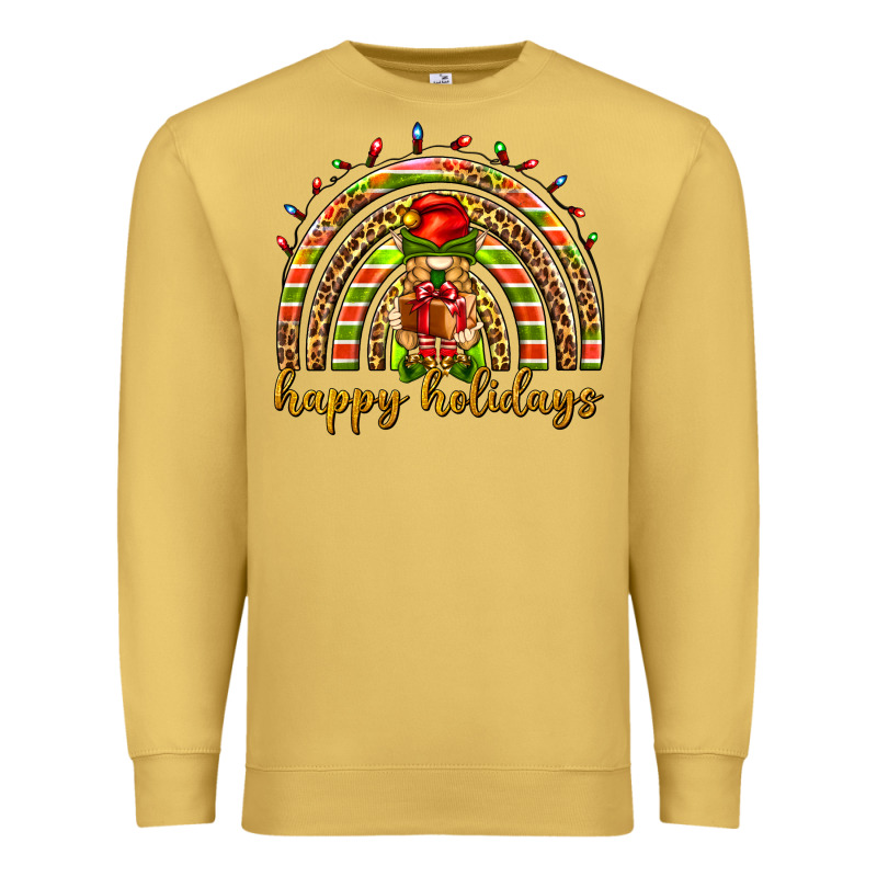 Happy Holidays Elf Gnome Premium Sweatshirt by NancyCooperArtShop | Teevron