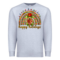 Heather Grey Happy holidays elf gnome Premium Sweatshirt - NancyCooperArtShop
