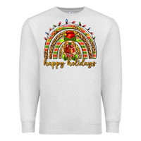 Oatmeal Heather Happy holidays elf gnome Premium Sweatshirt - NancyCooperArtShop