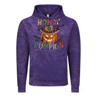Cloud Purple howdy pumpkin Vintage Hoodie - CowhideDigitalArt