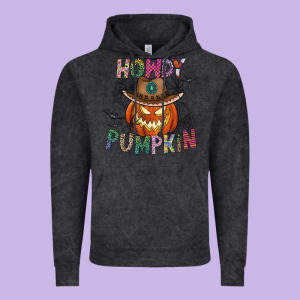 Howdy Pumpkin Vintage Hoodie Designed By Cowhidedigitalart