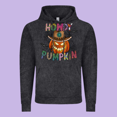 Howdy Pumpkin Vintage Hoodie Designed By Cowhidedigitalart