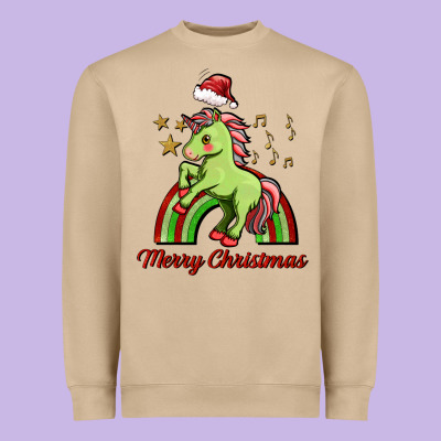 Merry Christmas Unicorn Heavyweight Sweatshirt Designed By Fadigitalartstudio