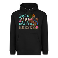 Black just a girl who loves horses Heavyweight Hoodie - MaliasSmallBusiness