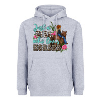 Heather Grey just a girl who loves horses Heavyweight Hoodie - MaliasSmallBusiness