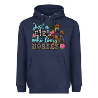 Navy just a girl who loves horses Heavyweight Hoodie - MaliasSmallBusiness