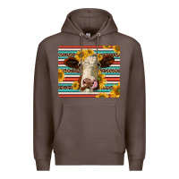 Coffee serape leopard hereford cattle mousepad Premium Hoodie - Jasminsmagicworld
