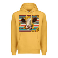 Mustard serape leopard hereford cattle mousepad Premium Hoodie - Jasminsmagicworld