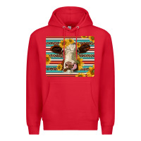 Red serape leopard hereford cattle mousepad Premium Hoodie - Jasminsmagicworld