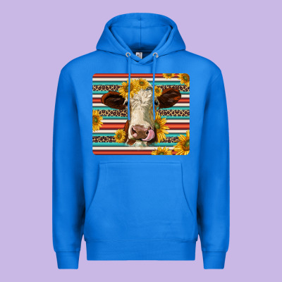 Serape Leopard Hereford Cattle Mousepad Premium Hoodie Designed By Jasminsmagicworld