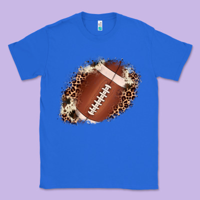 Football Cowhide Leopard Patch Classic Tee Designed By Jahusdesignshop