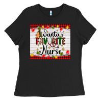 Black santa's favorite nurse Ladies Tee - AdoDesignShop