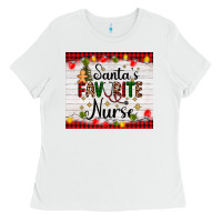 White santa's favorite nurse Ladies Tee - AdoDesignShop