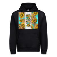 Black western mother's day mimi with turquoise and sunflowers and leopard tu Urban Hoodie - TumblerDesignByShophia