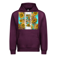 Mauve Wine western mother's day mimi with turquoise and sunflowers and leopard tu Urban Hoodie - TumblerDesignByShophia