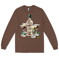 Chestnut martini glasses and martini bottle Long Sleeve Tee - AdoDesignShop
