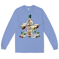 Colony Blue martini glasses and martini bottle Long Sleeve Tee - AdoDesignShop