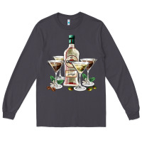 Smoke martini glasses and martini bottle Long Sleeve Tee - AdoDesignShop