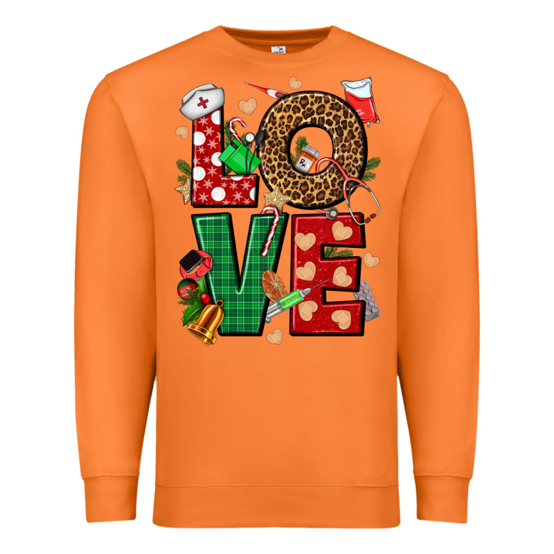 Love Nurse Christmas Premium Sweatshirt by NancyCooperArtShop | Teevron