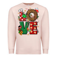 Pale Pink Love Nurse Christmas Premium Sweatshirt - NancyCooperArtShop