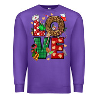 Purple Love Nurse Christmas Premium Sweatshirt - NancyCooperArtShop