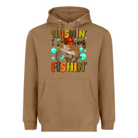Toasted Coconut wishing i was fishing Heavyweight Hoodie - MaliasSmallBusiness