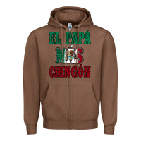 Chestnut El Papa Mas Chingon Mexican Flag Zipper Hoodie - Jasminsmagicworld