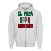 Dove Grey El Papa Mas Chingon Mexican Flag Zipper Hoodie - Jasminsmagicworld