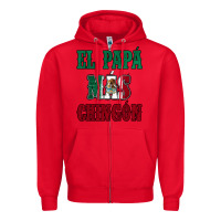 Red El Papa Mas Chingon Mexican Flag Zipper Hoodie - Jasminsmagicworld