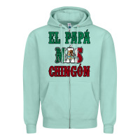 Seafoam El Papa Mas Chingon Mexican Flag Zipper Hoodie - Jasminsmagicworld