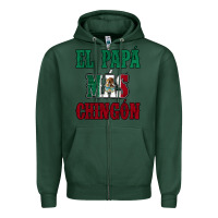 Sports Green El Papa Mas Chingon Mexican Flag Zipper Hoodie - Jasminsmagicworld