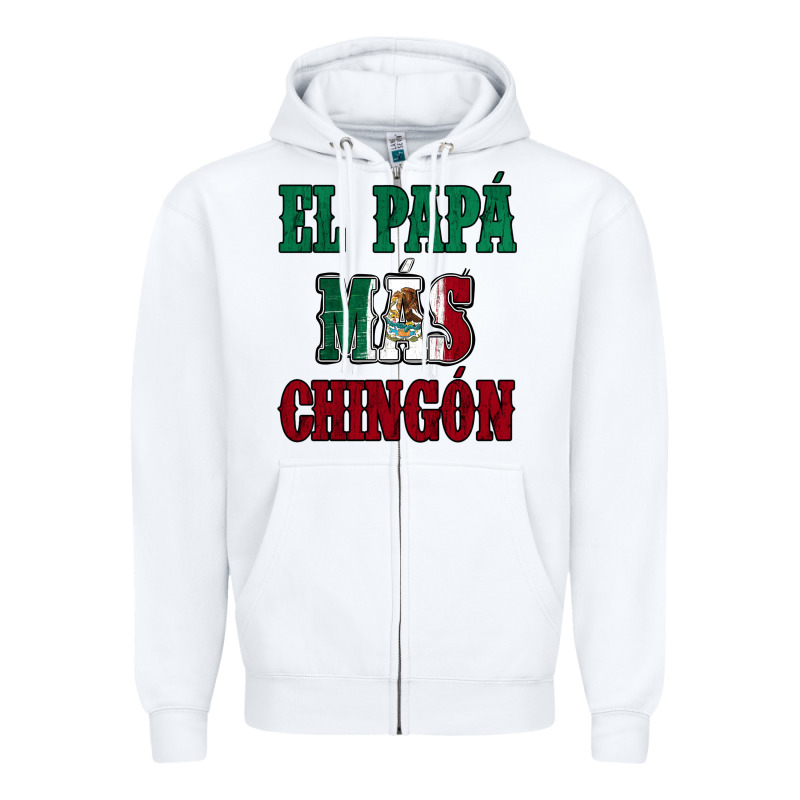 El Papa Mas Chingon Mexican Flag Zipper Hoodie by Jasminsmagicworld | Teevron