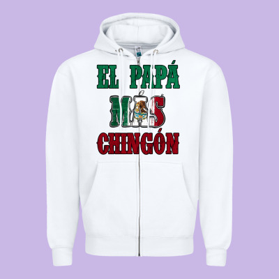 El Papa Mas Chingon Mexican Flag Zipper Hoodie Designed By Jasminsmagicworld